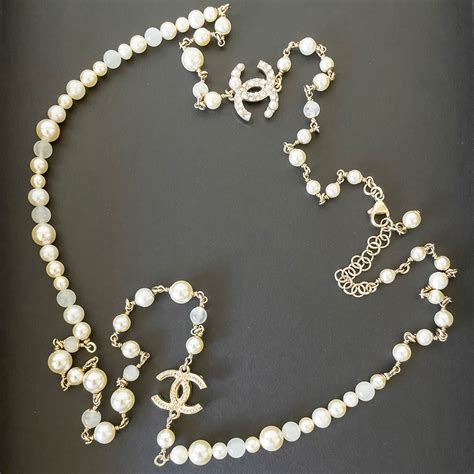 chanel pearl necklace faux|chanel pearl necklace vintage.